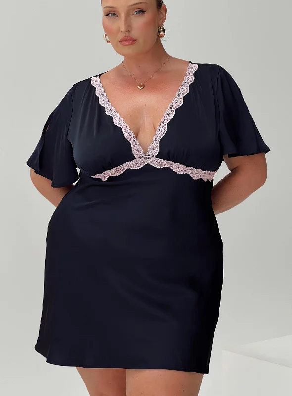 Bargain Prices Jaron Mini Dress Navy Curve