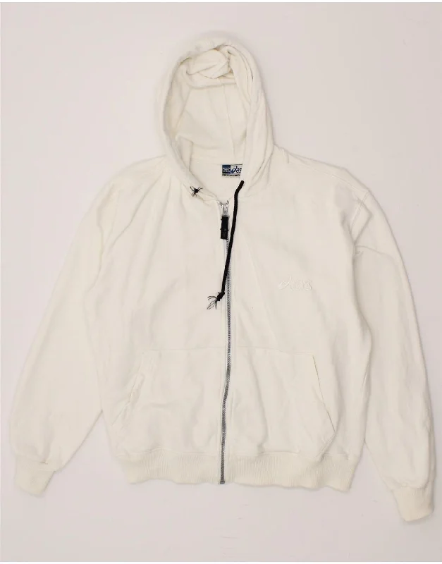 Deep Discounts ASICS Womens Oversized Zip Hoodie Sweater UK 10 Small White