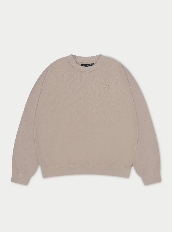 Markdowns EMBLEM OVERSIZED SWEATSHIRT - BEIGE