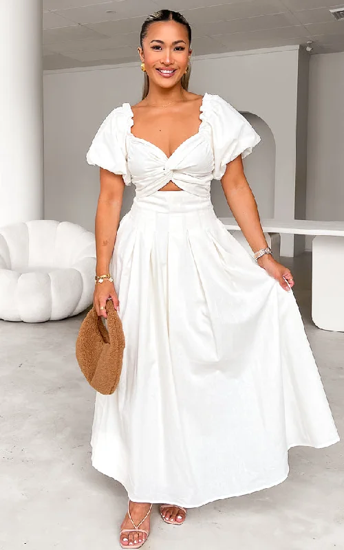 Steals and Deals Pixie Maxi Dress - White Cream