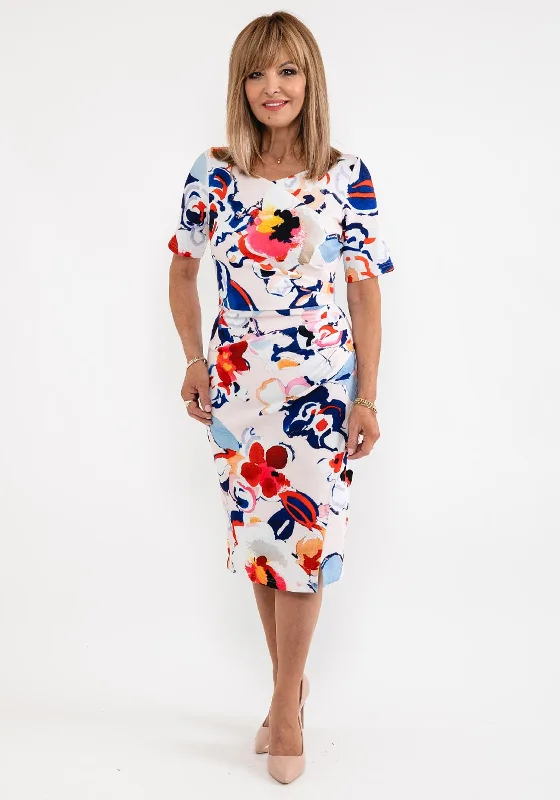 Take Advantage Tia Printed pleated Waist Pencil Dress, Multi