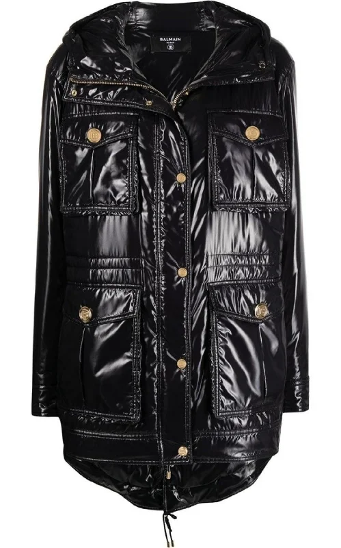 Deal Explosion High-shine Hooded Jacket