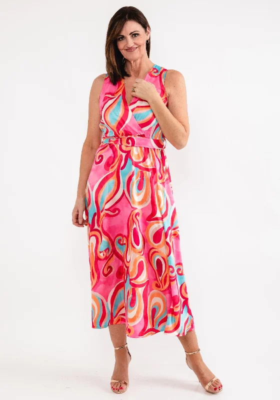 Best Bargains d.e.c.k. by Decollage One Size Swirl Maxi Dress, Pink