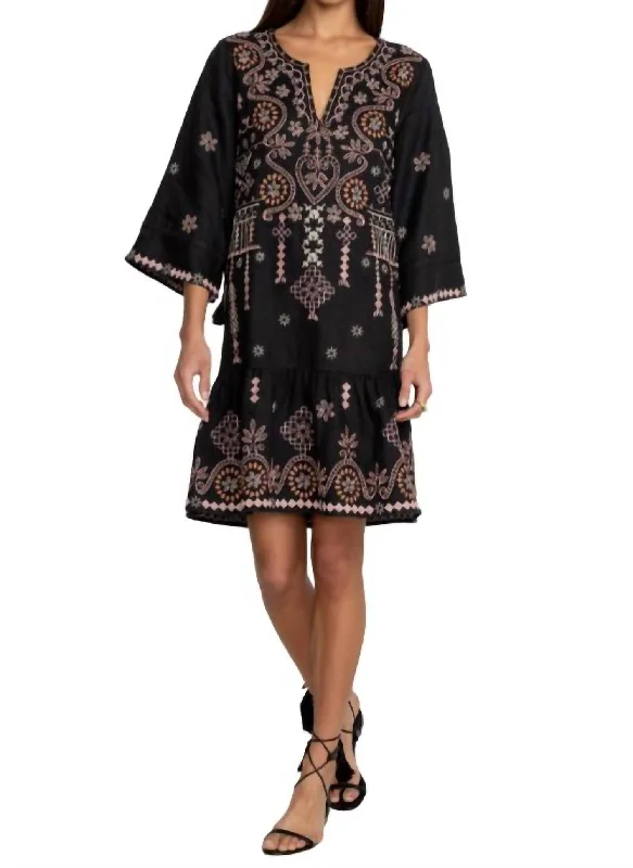 Stock Up and Save Faye Kimono Sleeve Flounce Dress In Black