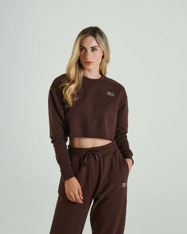 Price Cut True Cropped Sweater Deep Coco