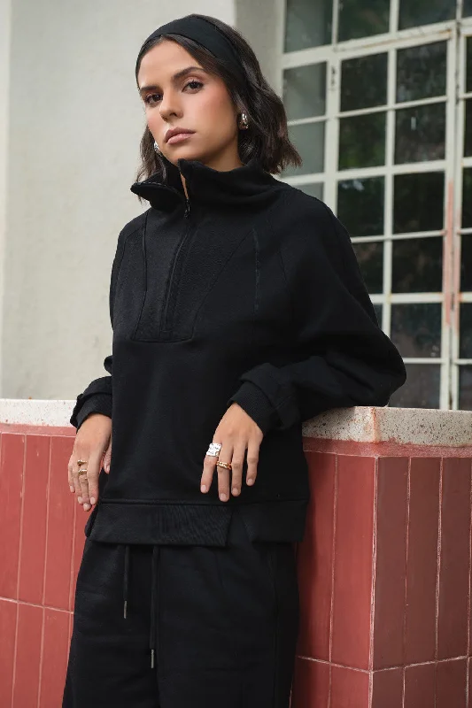 Sudadera oversized manga raglán con cremallera