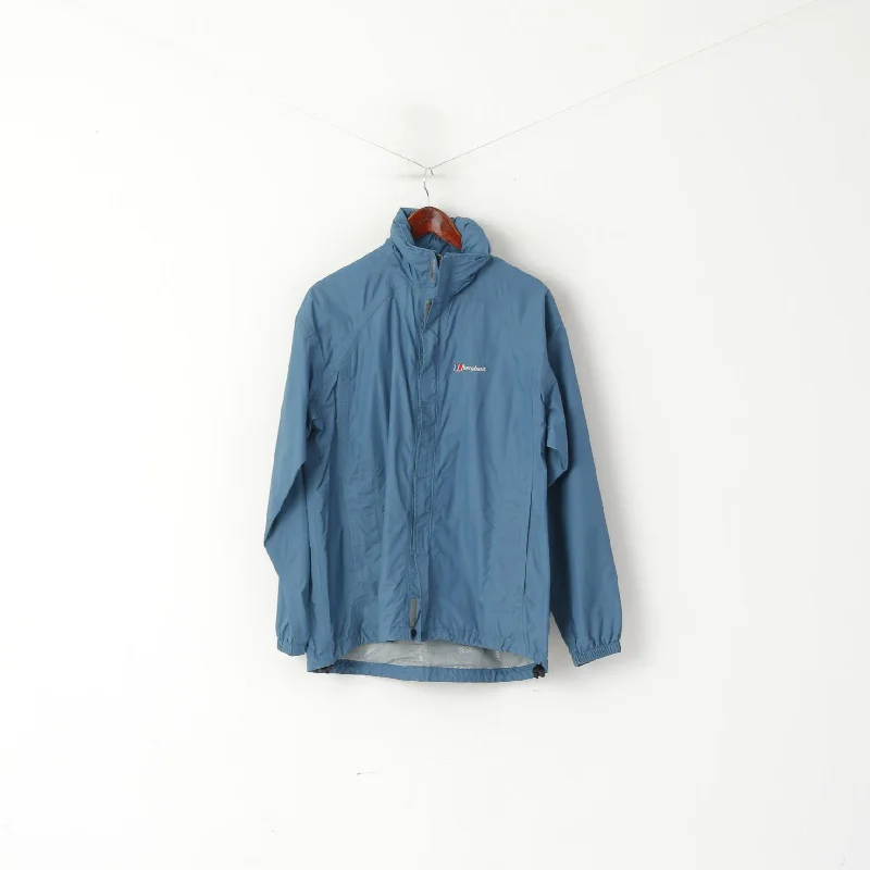 Friends and Family Sale Berghaus Women 14 L Jacket Dirty Blue  Nylon Waterproof Hidden Hood Outdoor Top