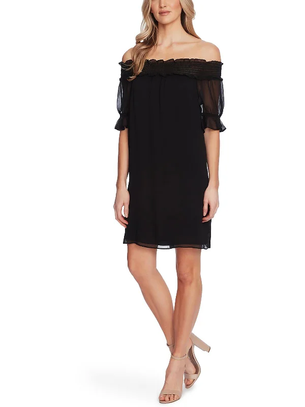 Amazing Deals Womens Above Knee Off-The-Shoulder Shift Dress
