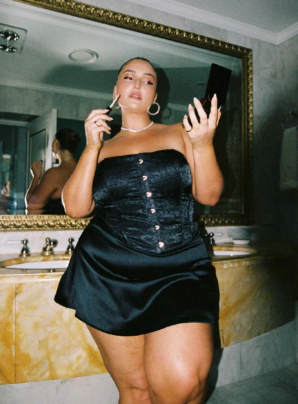Factory Direct Sale Alter Ego Mini Dress Black Curve