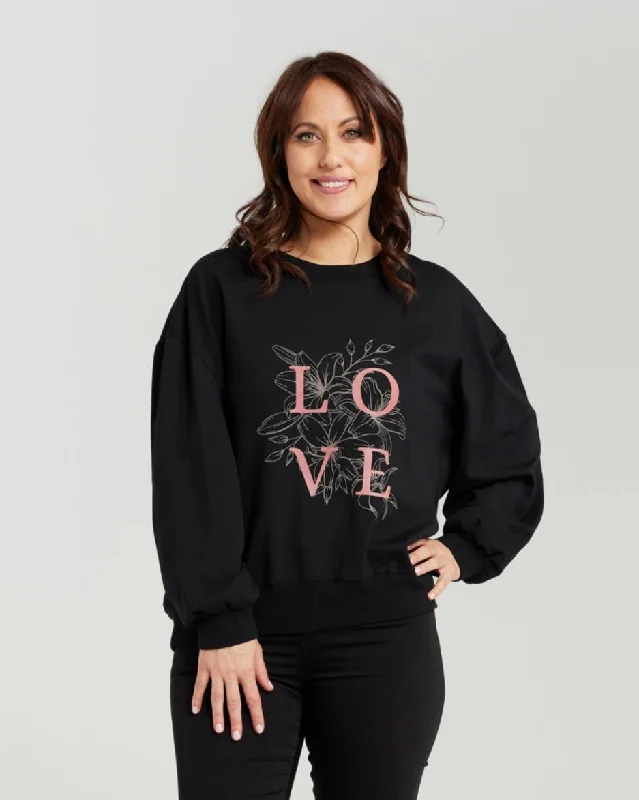 Shop and Save Zafina Nyla Sweatshirt - Black Floral