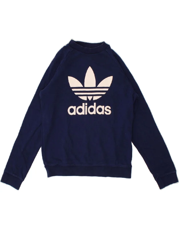 Today's Special ADIDAS Womens Graphic Sweatshirt Jumper UK 12 Medium Navy Blue Cotton Today's Special ADIDAS Womens Graphic Sweatshirt Jumper UK 12 Medium Navy Blue Cotton