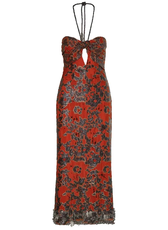 Final Clearance Women's Full Moon Hues Ankle Dress In Orange