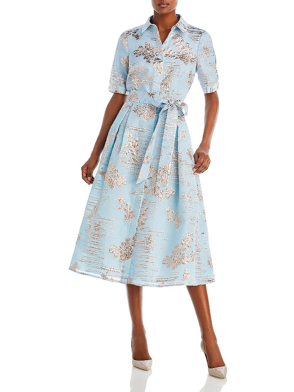 Womens Jacquard Long Shirtdress