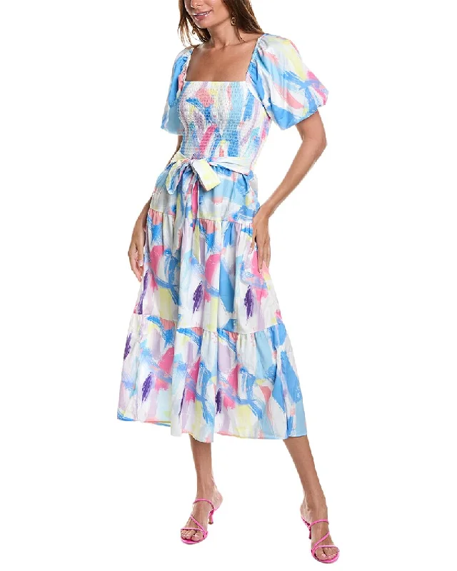 Extra Savings JL LUXE Smocked Midi Dress