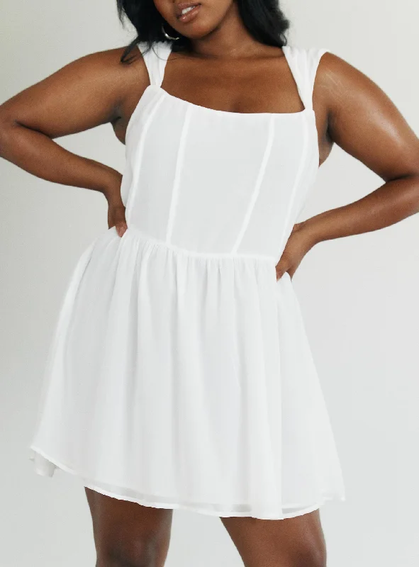 Get It Before It’s Gone Kameliah Mini Dress White Curve