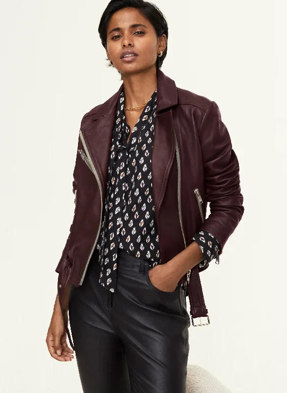 Overstock Lyle Leather Biker Jacket