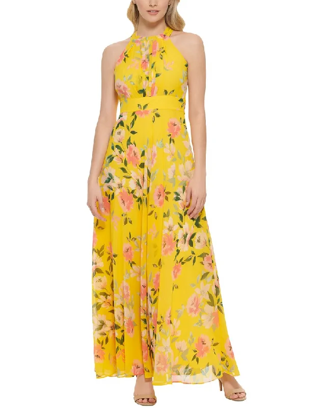 Final Clearance Eliza J Printed Chiffon Maxi Dress