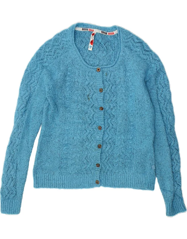 Unbeatable Prices WEIRD FISH Womens Cardigan Sweater UK 10 Small Blue Acrylic