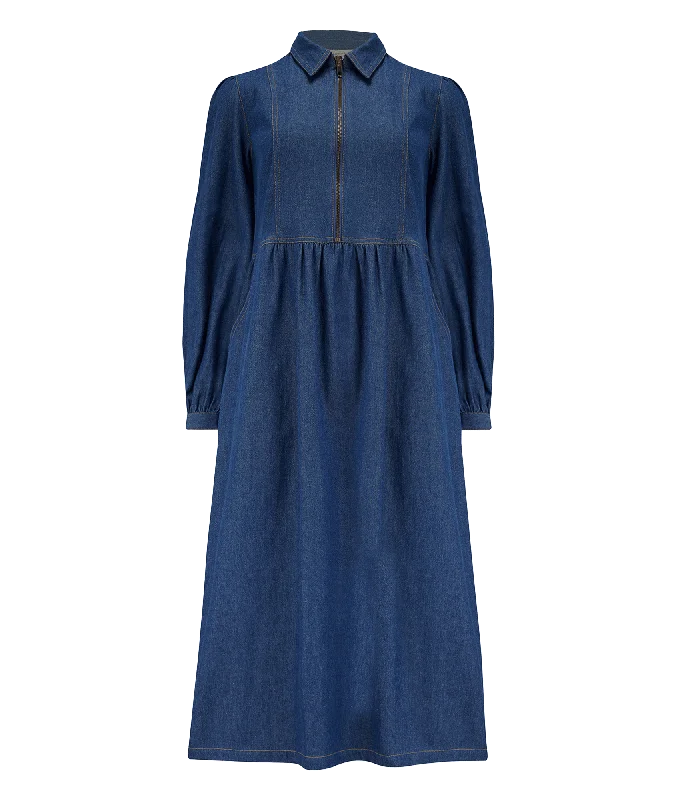 Super Sale Kristy Midi Smock Dress - Blue