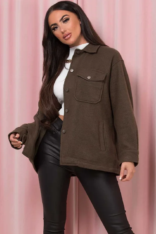 Weekend Deal Khaki Shacket Soft Touch