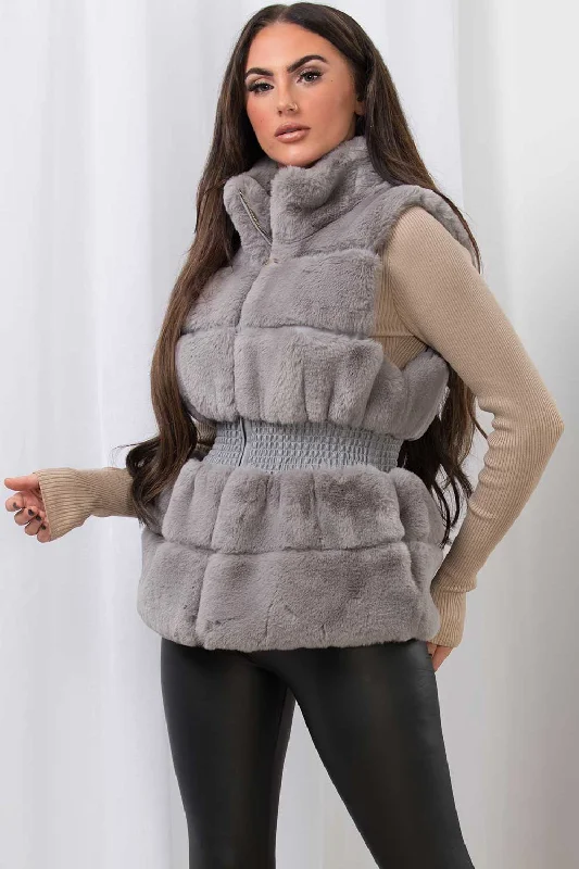 Customer Appreciation Sale Faux Fur Gilet Grey