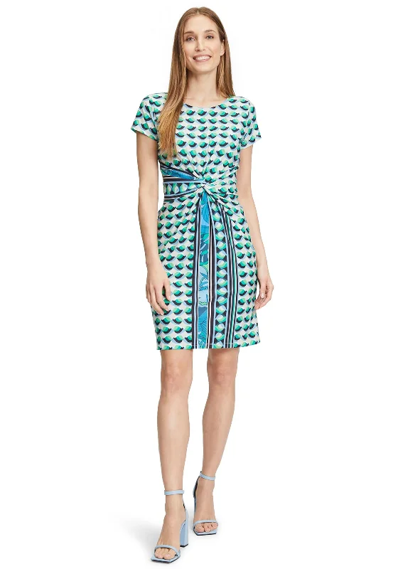 Betty Barclay Printed Knot Waist Dress, Multi