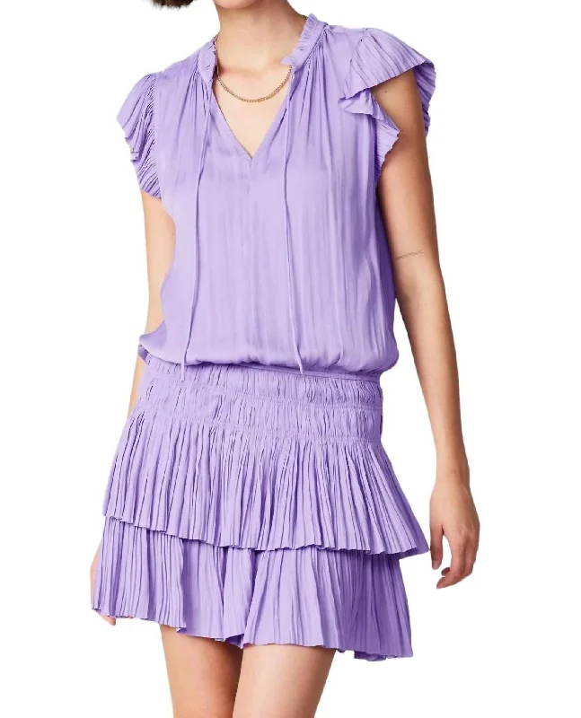 The Best Prices Zoey Pleated Mini Dress In Lavender