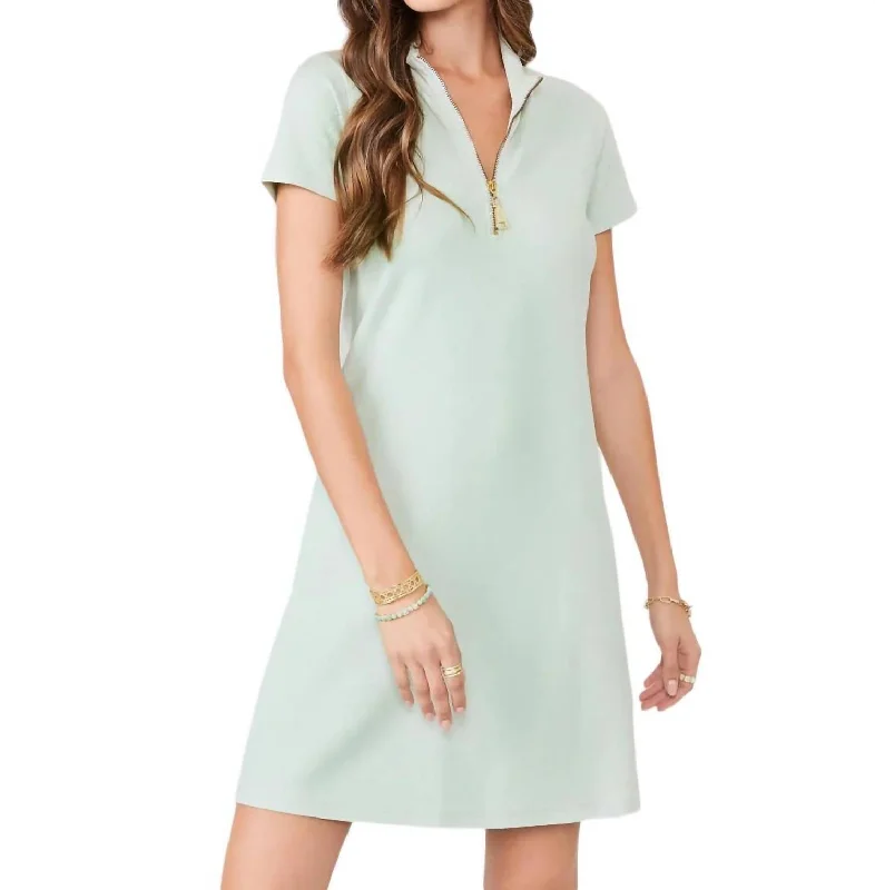 Stock Up and Save Serena Pique Short Sleeve Dress In Sky Teal
