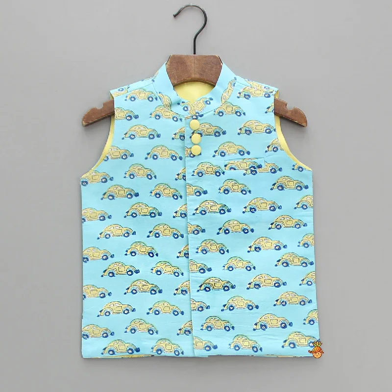 New Markdowns Pre Order: Vehicle Printed Blue Jacket