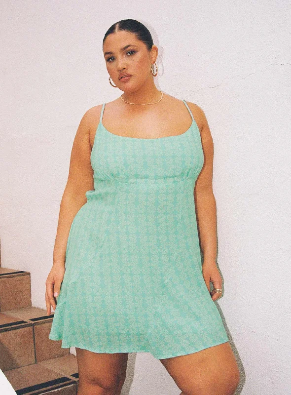 Closeout Verano Mini Dress Blue Curve