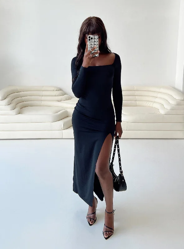 Great Deals Hayward Long Sleeve Midi Dress Black