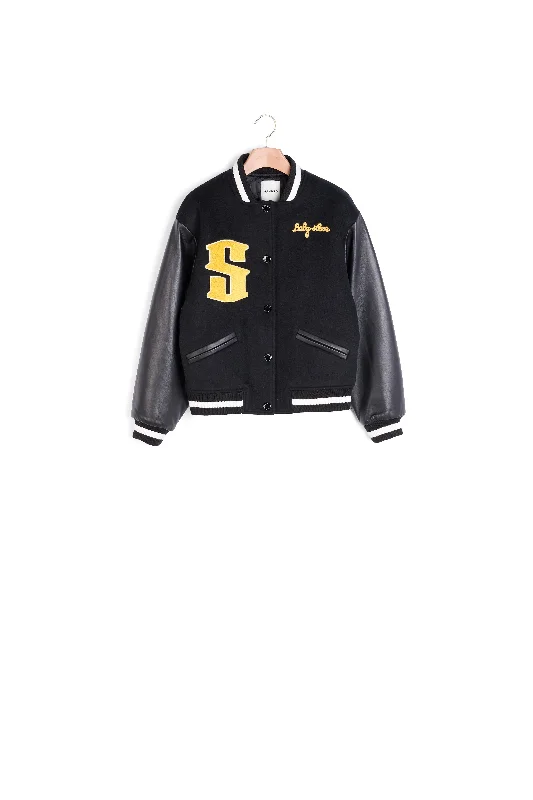 Deal of the Day Blouson teddy en laine et cuir