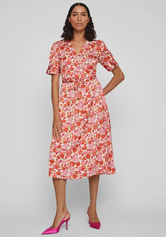 Final Sale Vila Naria Floral Wrap Midi Dress, Tigerlily