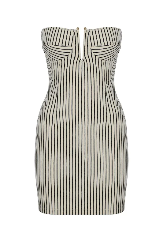 Clearance Items Striped Strapless Mini Dress