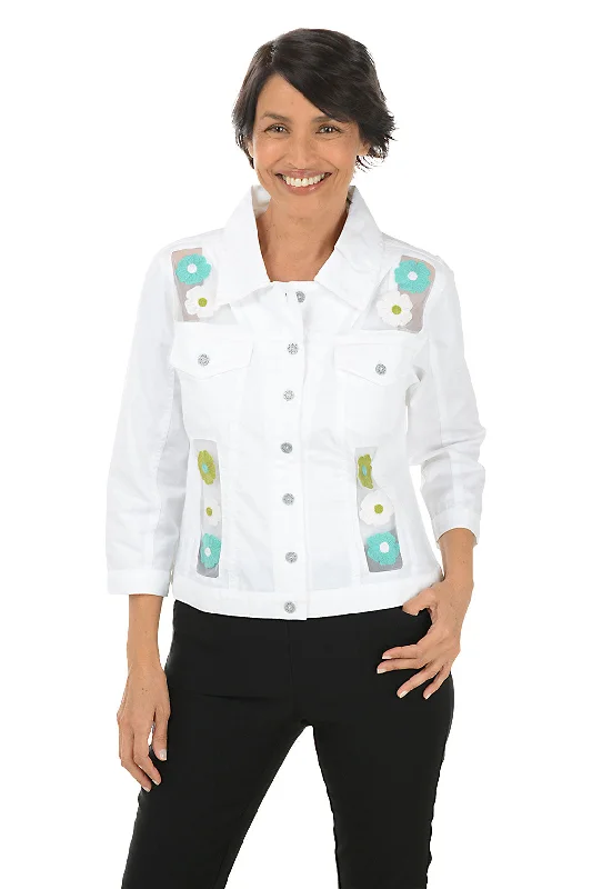 Rachel Embroidered Mesh Accented Jacket