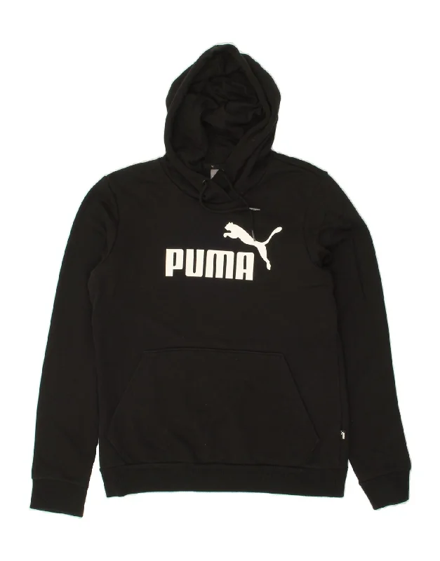 Don’t Miss Out PUMA Womens Graphic Hoodie Jumper UK 12 Medium Black Cotton
