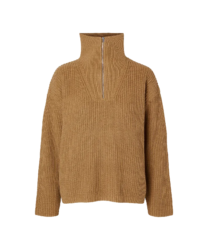 Act Now Half Zip Pullover - Brown