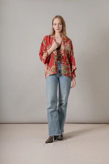 Year-End Sale One Hundred Stars Kimono - Chrysanthemum Red