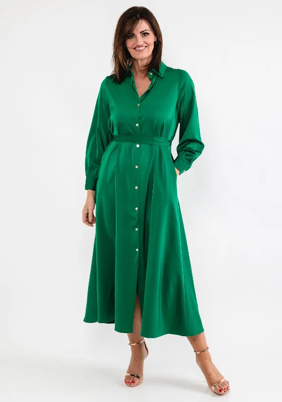 Epic Deals Seventy1 Satin Maxi Shirt Dress, Green