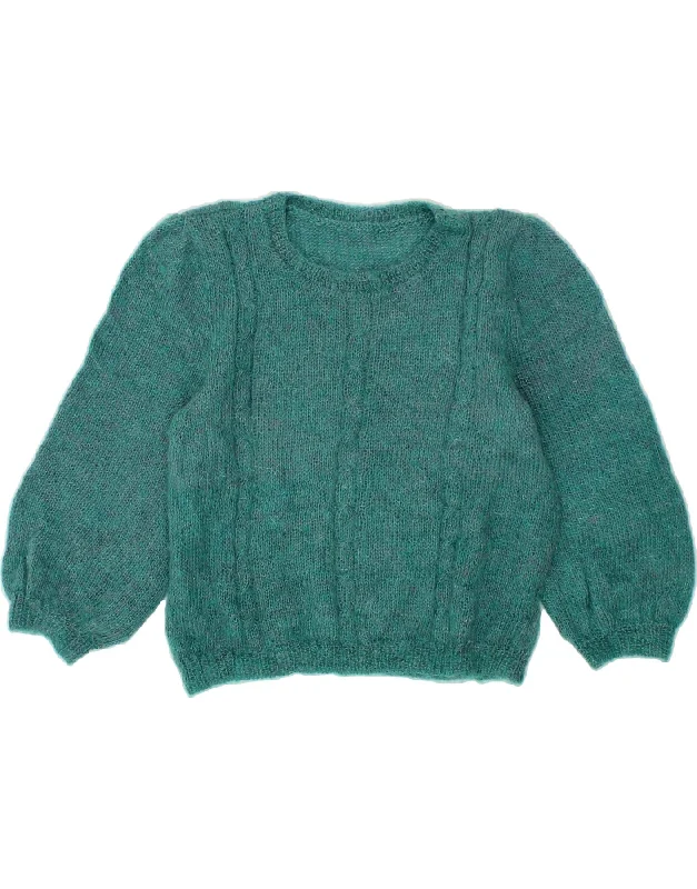 VINTAGE Womens Boat Neck Jumper Sweater UK 14 Large Green