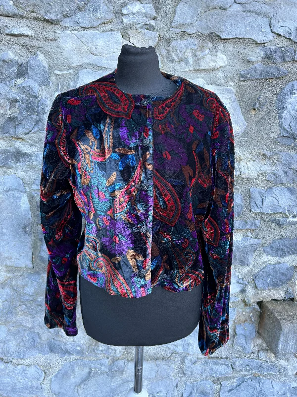 While Supplies Last 80s floral velour jacket uk 12