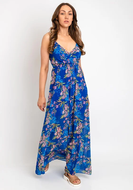 Serafina Collection One Size Floral Print Dress, Royal Blue