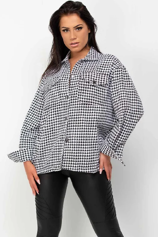 Flash Deals Dogtooth Shacket Black & White