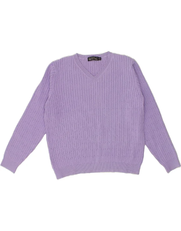 Fantastic Deals VINTAGE Womens V-Neck Jumper Sweater UK 18 XL Purple Cotton