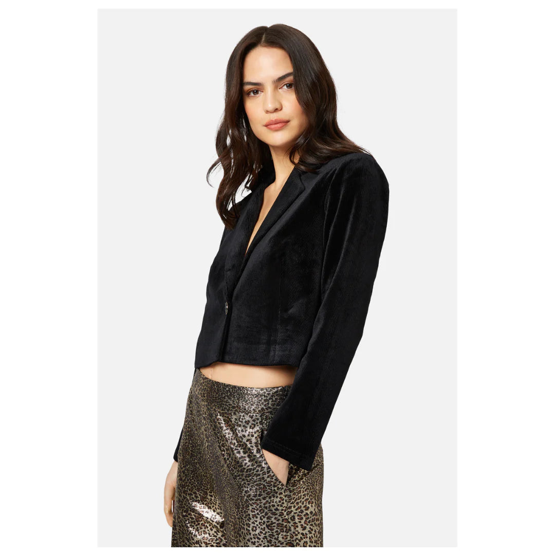 Extra Savings Traffic People Cropped Blazer - Black