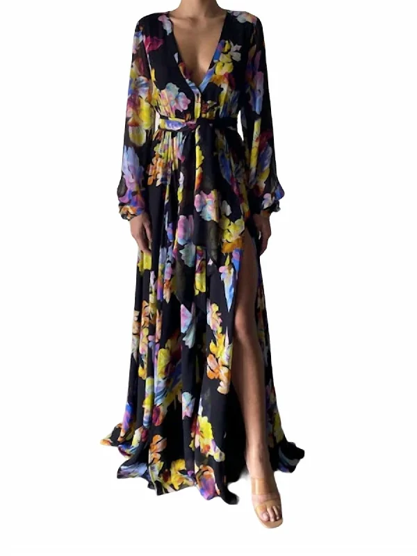 Last Chance Sand Long Dress In Black