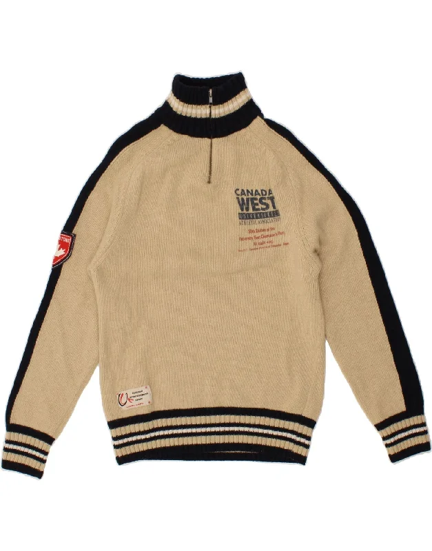 Big Discounts GREENSTONE PARK Womens Zip Neck Jumper Sweater UK 14 Medium Beige