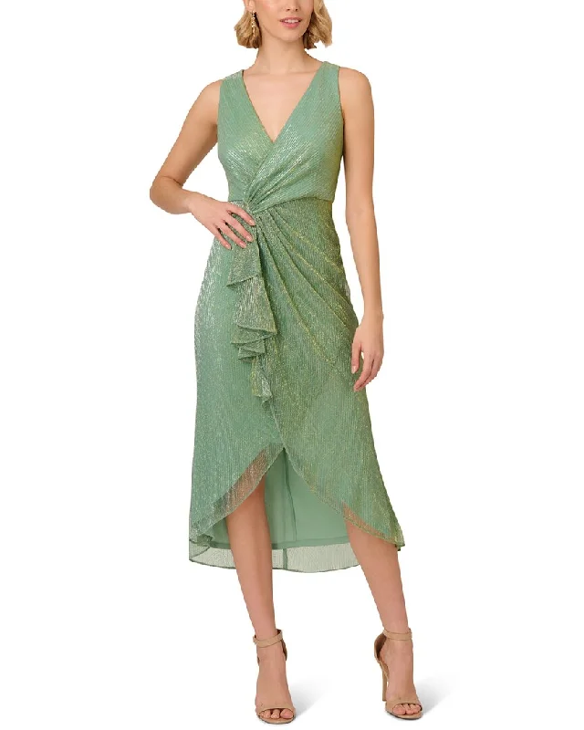 Overstock Adrianna Papell Nailhead Crinkle Midi Dress