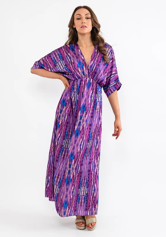 Limited Time Offer Seventy1 One Size Dome Waist Satin Maxi Dress, Purple