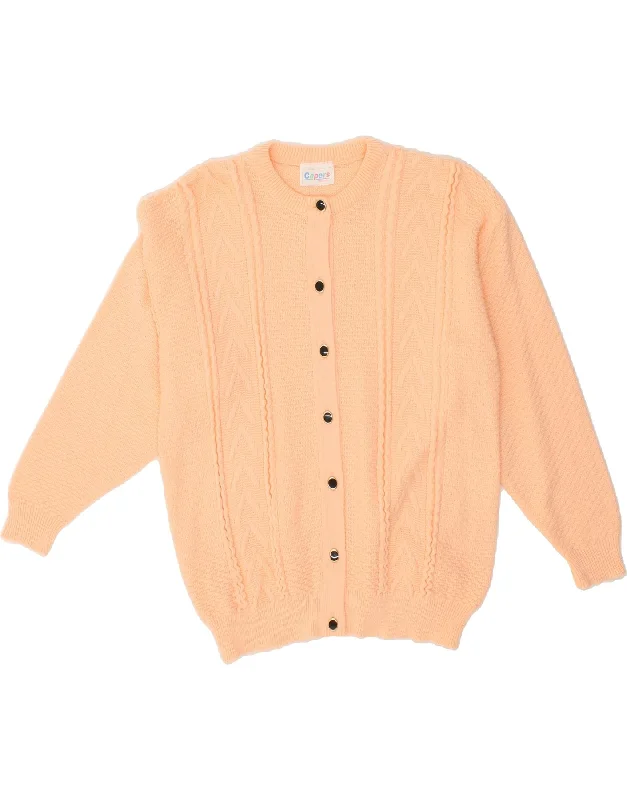 Super Bargain VINTAGE Womens Cardigan Sweater UK 14 Large Orange Acrylic